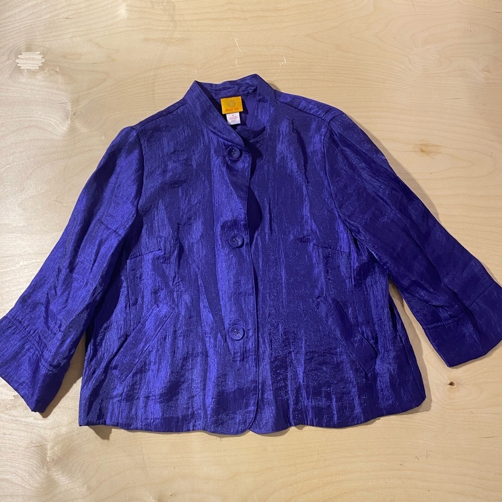Ruby Rd Purple Blazer with Collarless Design 18 (NB)
